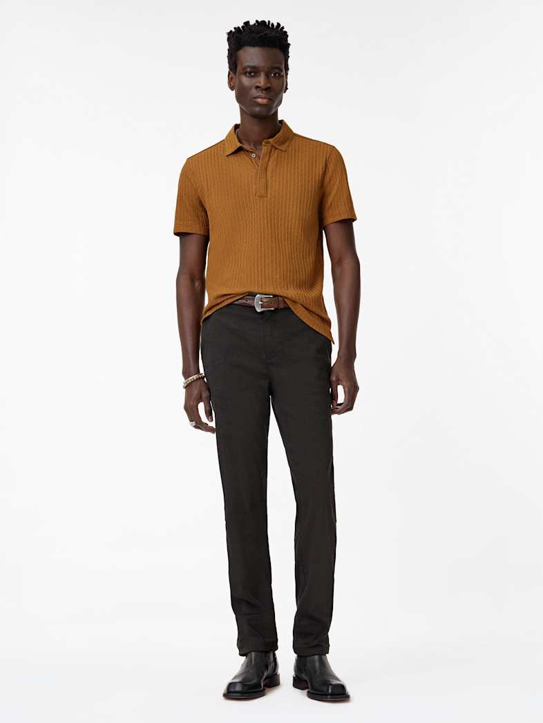 John Varvatos GRANA POLO Clothing Tops Polos GRANA POLO FLAX HEATHER