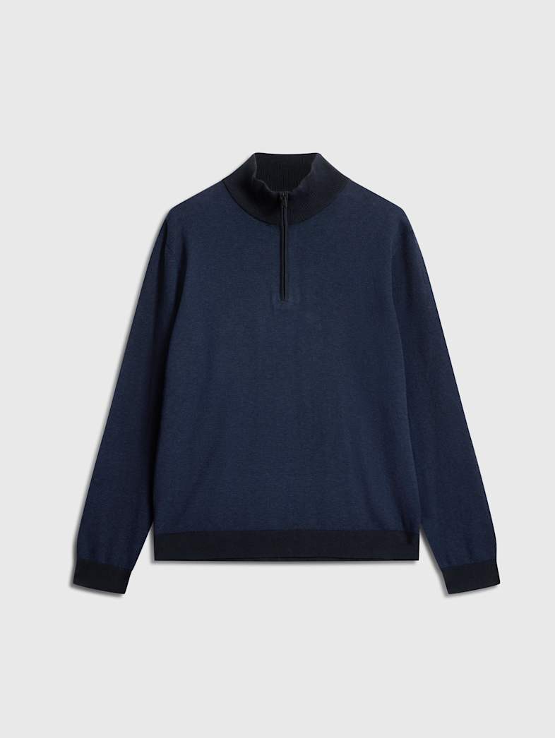 john varvatos GRAND BIRDEYE HALF ZIP Outlet Outlet Tops GRAND BIRDEYE HALF ZIP NAVY