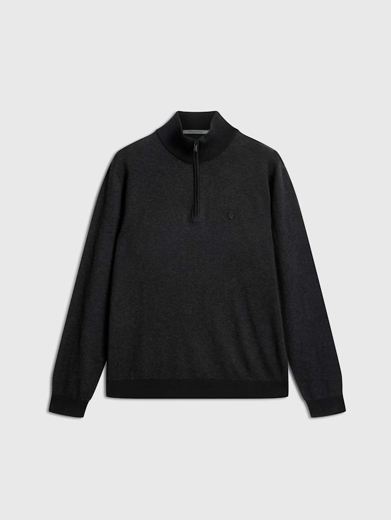 john varvatos GRAND BIRDEYE HALF ZIP Outlet Outlet Tops GRAND BIRDEYE HALF ZIP BLACK