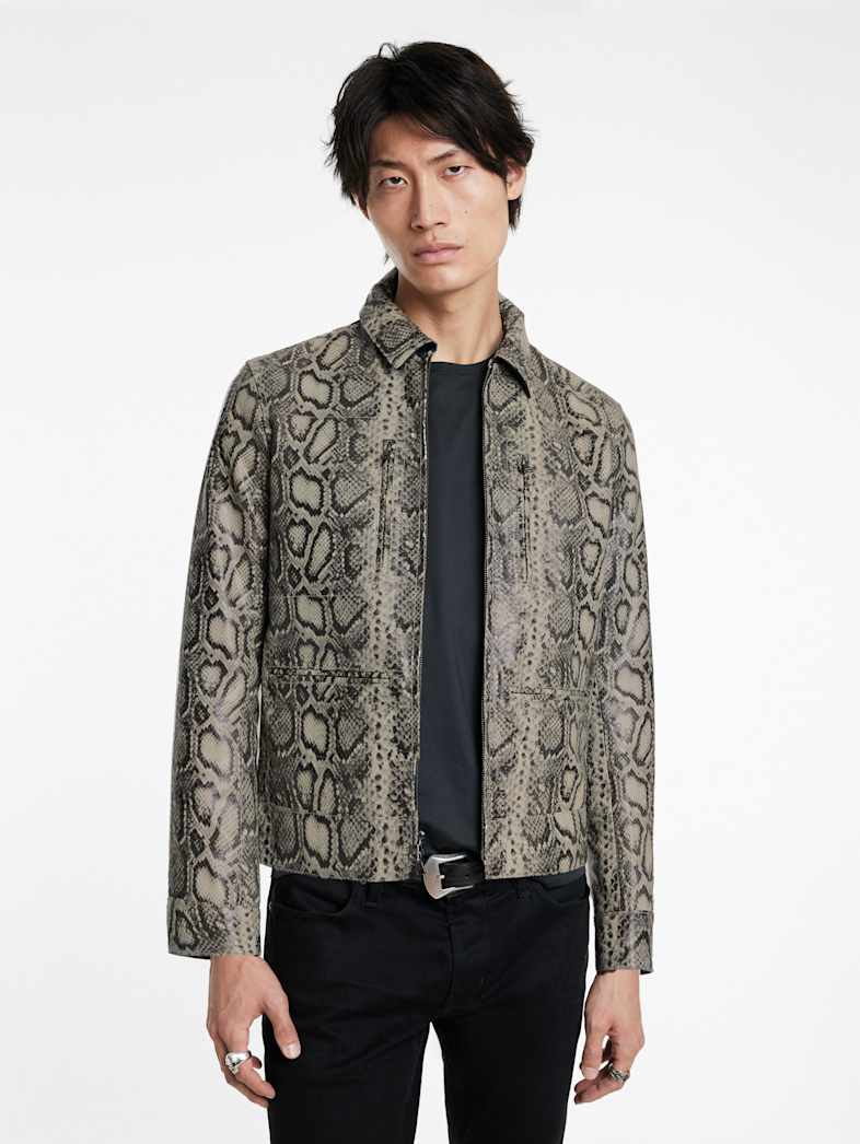 John Varvatos GRYFFIN JACKET Outlet Outlet Leather & Outerwear GRYFFIN JACKET SMOKED PEARL GREY