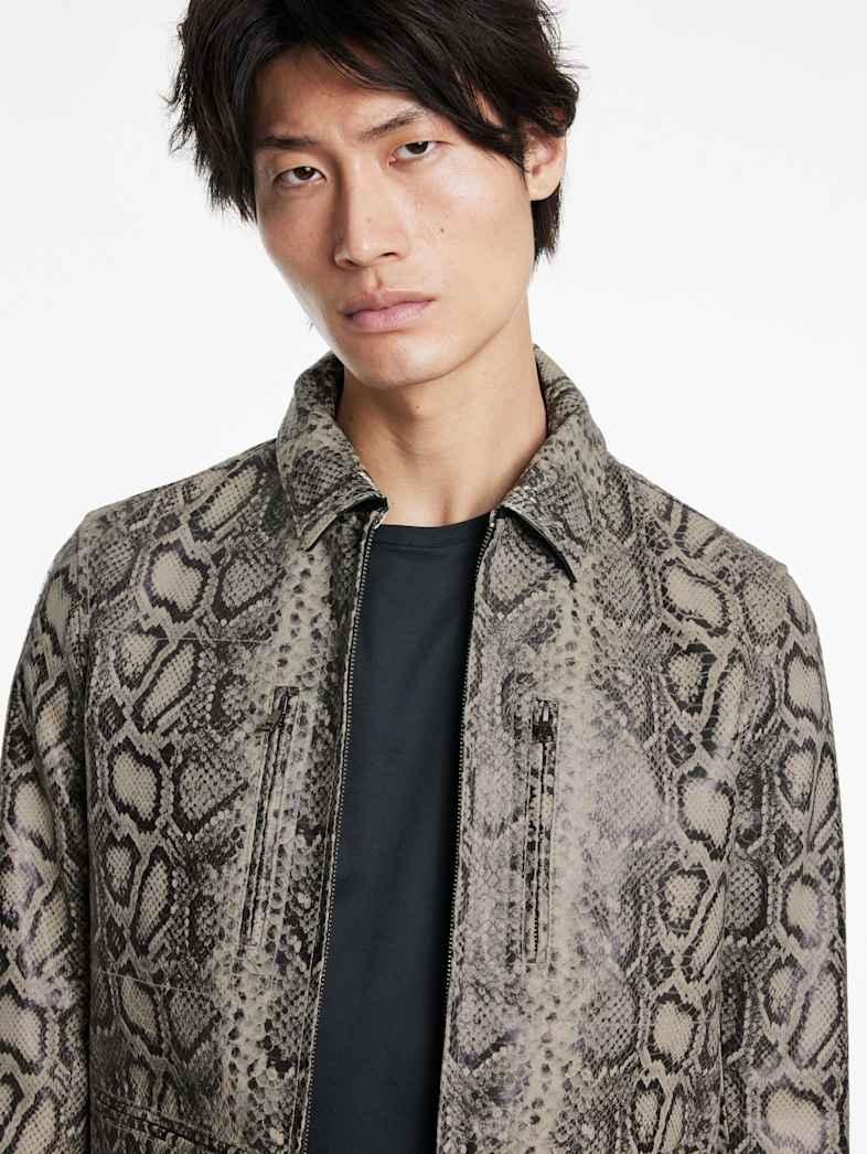 John Varvatos GRYFFIN JACKET Outlet Outlet Leather & Outerwear GRYFFIN JACKET SMOKED PEARL GREY