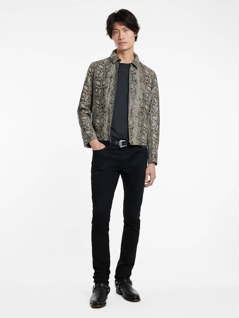 John Varvatos GRYFFIN JACKET Outlet Outlet Leather & Outerwear GRYFFIN JACKET SMOKED PEARL GREY