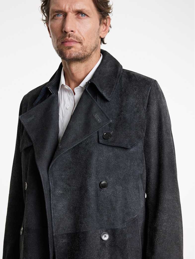John Varvatos HACKNEY COAT Outlet Outlet Leather & Outerwear HACKNEY COAT INDIGO