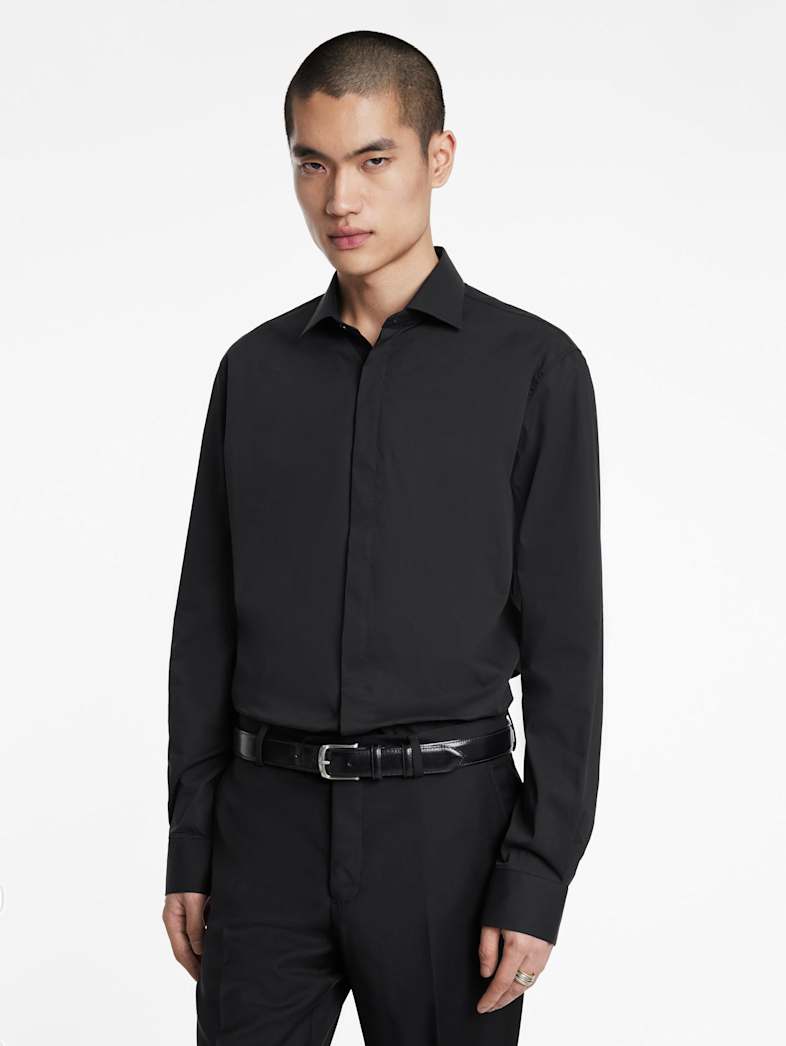 John Varvatos HENDRIX DRESS SHIRT Clothing Tops Dress Shirts HENDRIX DRESS SHIRT BLACK