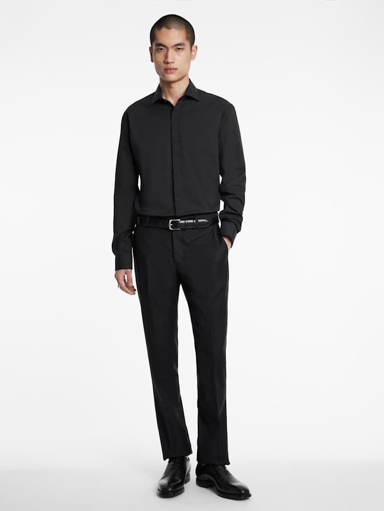 John Varvatos HENDRIX DRESS SHIRT Clothing Tops Dress Shirts HENDRIX DRESS SHIRT BLACK