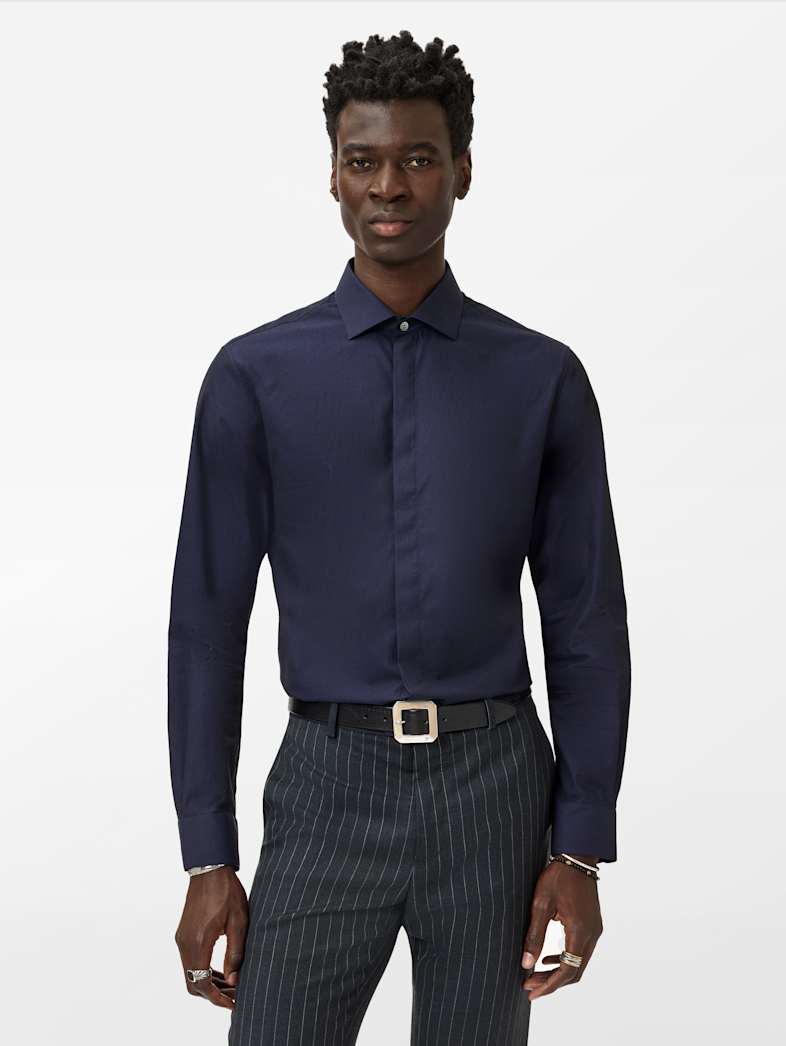 John Varvatos HENDRIX DRESS SHIRT Clothing Tops Shirts HENDRIX DRESS SHIRT MIDNIGHT