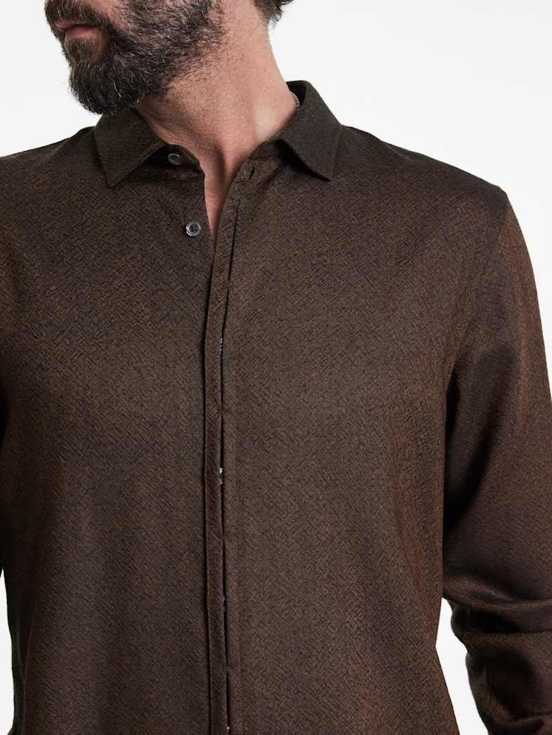 John Varvatos HICKORY SHIRT Outlet Outlet Tops HICKORY SHIRT LT CHOCOLATE