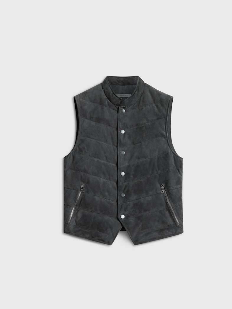 john varvatos JACKSON VEST Outlet Outlet Leather & Outerwear JACKSON VEST CONCRETE HTR