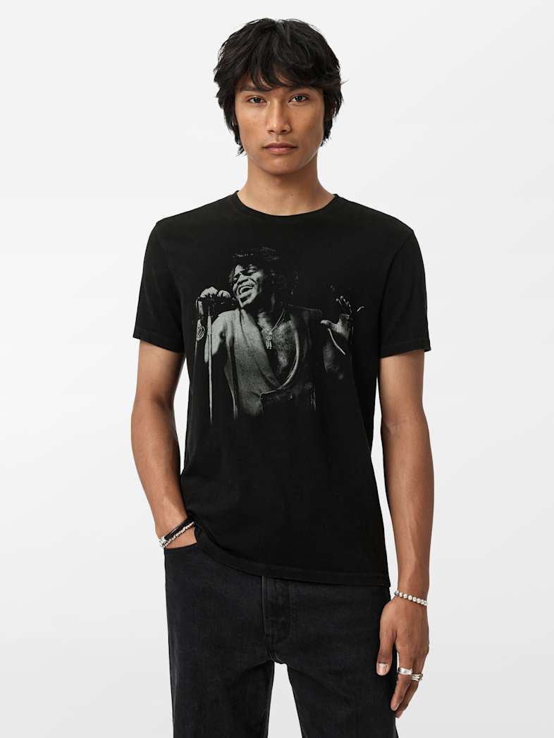 John Varvatos JAMES BROWN TEE Clothing Tops Graphic Tees JAMES BROWN TEE BLACK