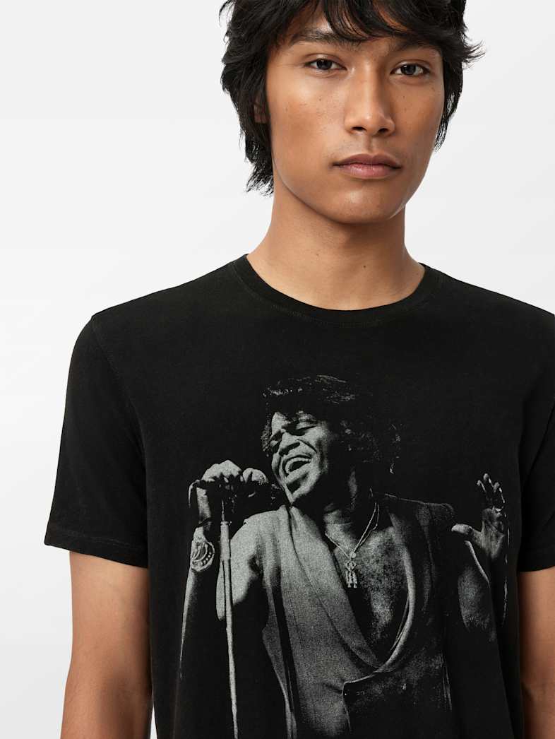 John Varvatos JAMES BROWN TEE Clothing Tops Graphic Tees JAMES BROWN TEE BLACK