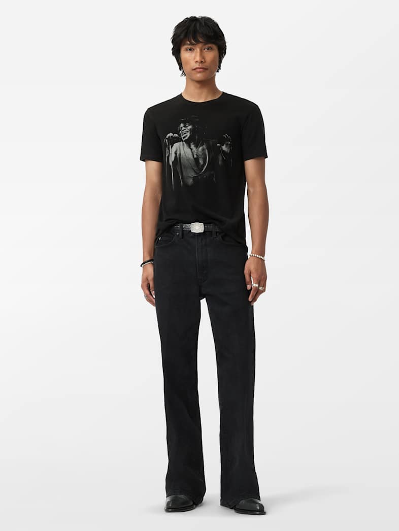 John Varvatos JAMES BROWN TEE Clothing Tops Graphic Tees JAMES BROWN TEE BLACK