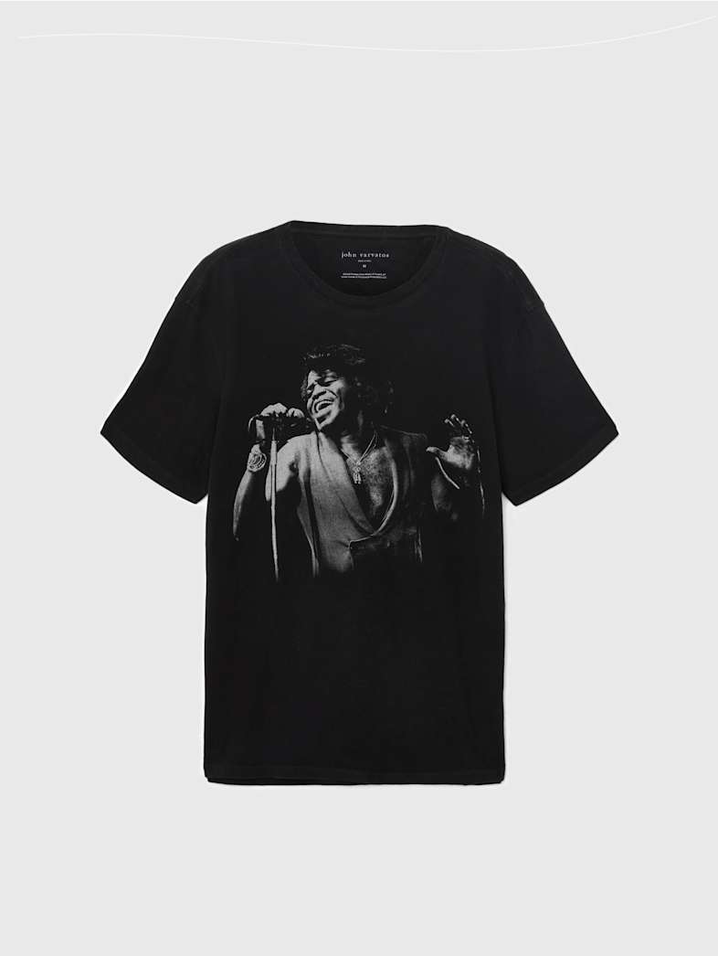 john varvatos JAMES BROWN TEE Clothing Tops Graphic Tees JAMES BROWN TEE BLACK