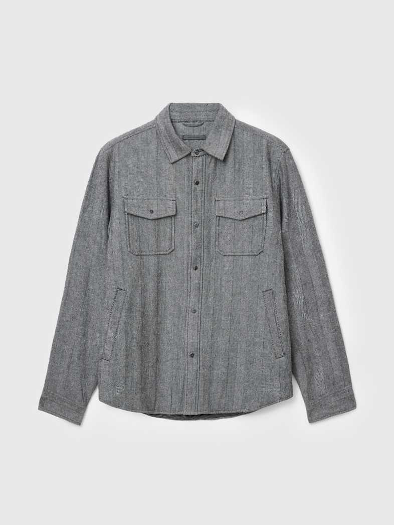john varvatos JAMESON SHIRT JACKET Clothing Tops Coats and Jackets JAMESON SHIRT JACKET SMOKED PEARL GREY