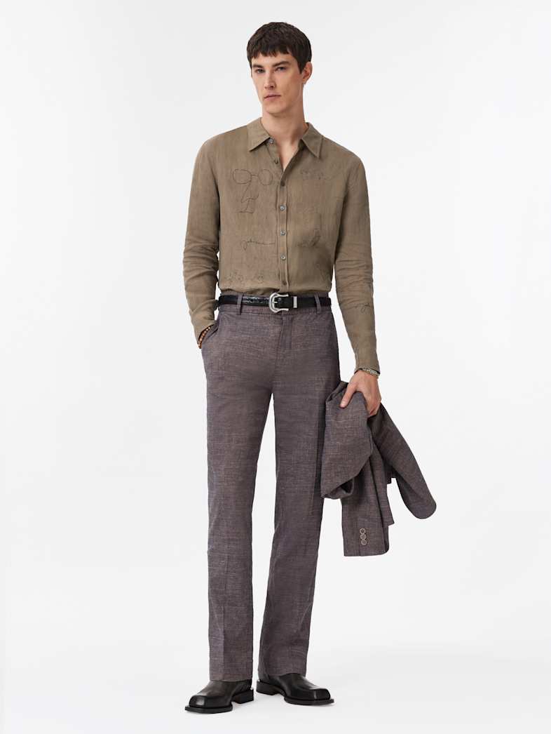 John Varvatos JOHN LENNON BANK STREET ILLUSTRATION SHIRT Clothing Tops Shirts JOHN LENNON BANK STREET ILLUSTRATION SHIRT CELEDON