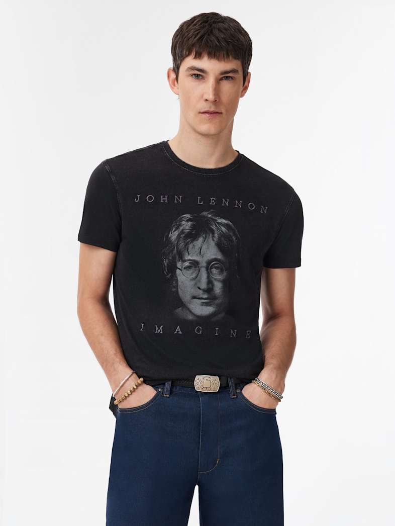 John Varvatos JOHN LENNON IMAGINE TEE Clothing Tops Graphic Tees JOHN LENNON IMAGINE TEE BLACK