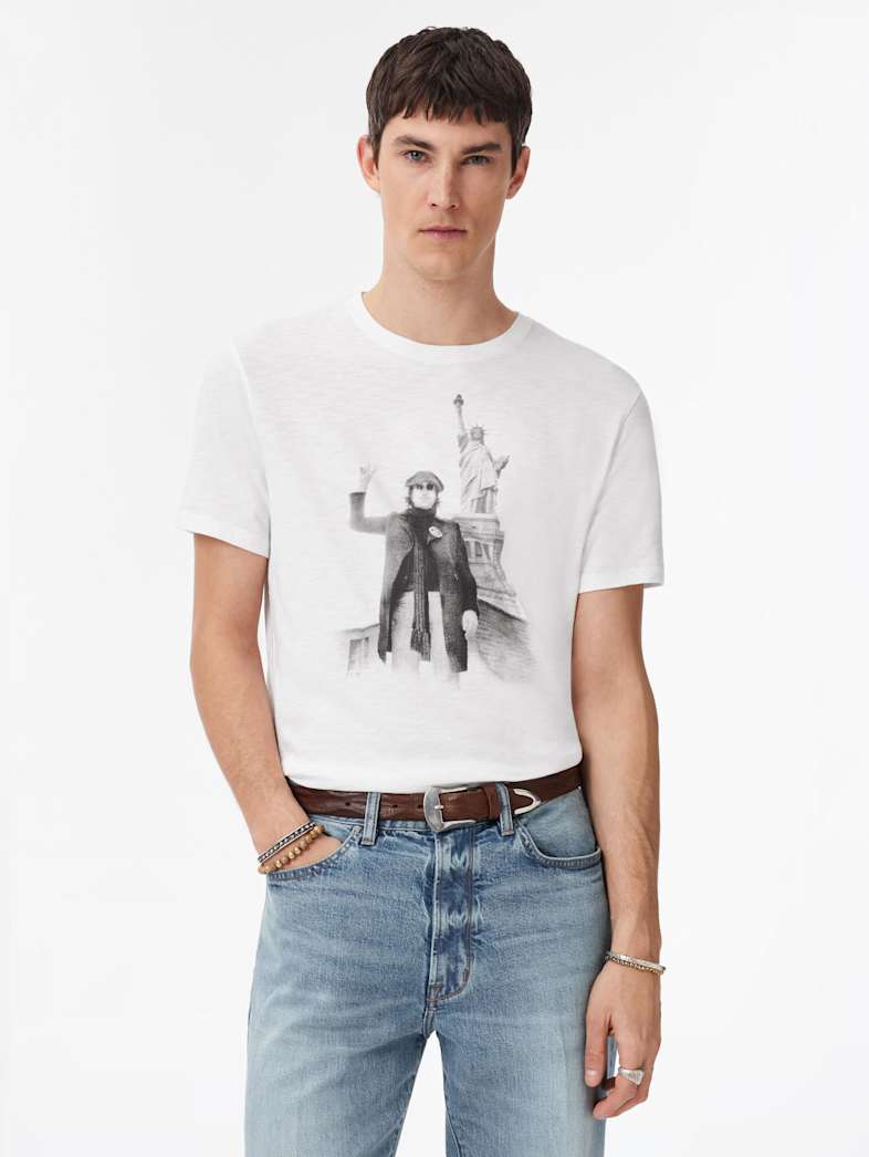John Varvatos JOHN LENNON PEACE TEE Clothing Tops Graphic Tees JOHN LENNON PEACE TEE SALT