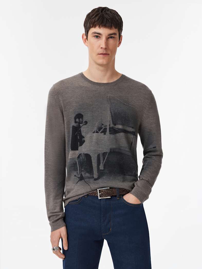 John Varvatos JOHN LENNON TITTENHURST CREWNECK SWEATER Clothing Tops Sweaters JOHN LENNON TITTENHURST CREWNECK SWEATER CELEDON