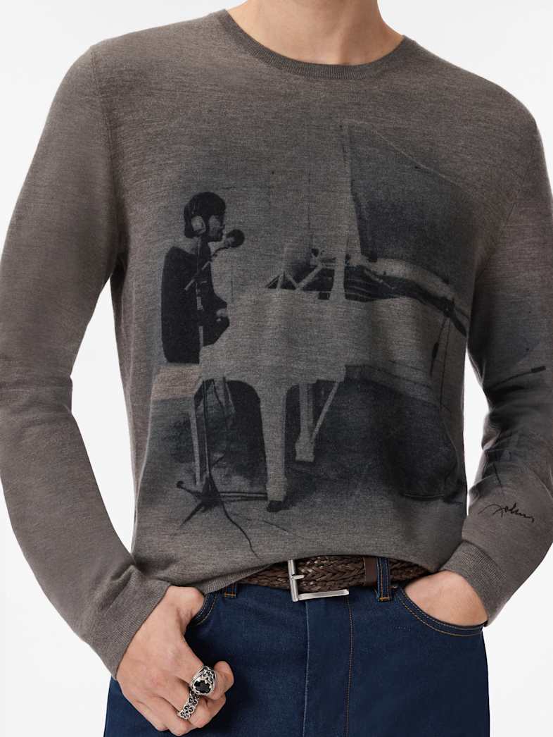 John Varvatos JOHN LENNON TITTENHURST CREWNECK SWEATER Clothing Tops Sweaters JOHN LENNON TITTENHURST CREWNECK SWEATER CELEDON