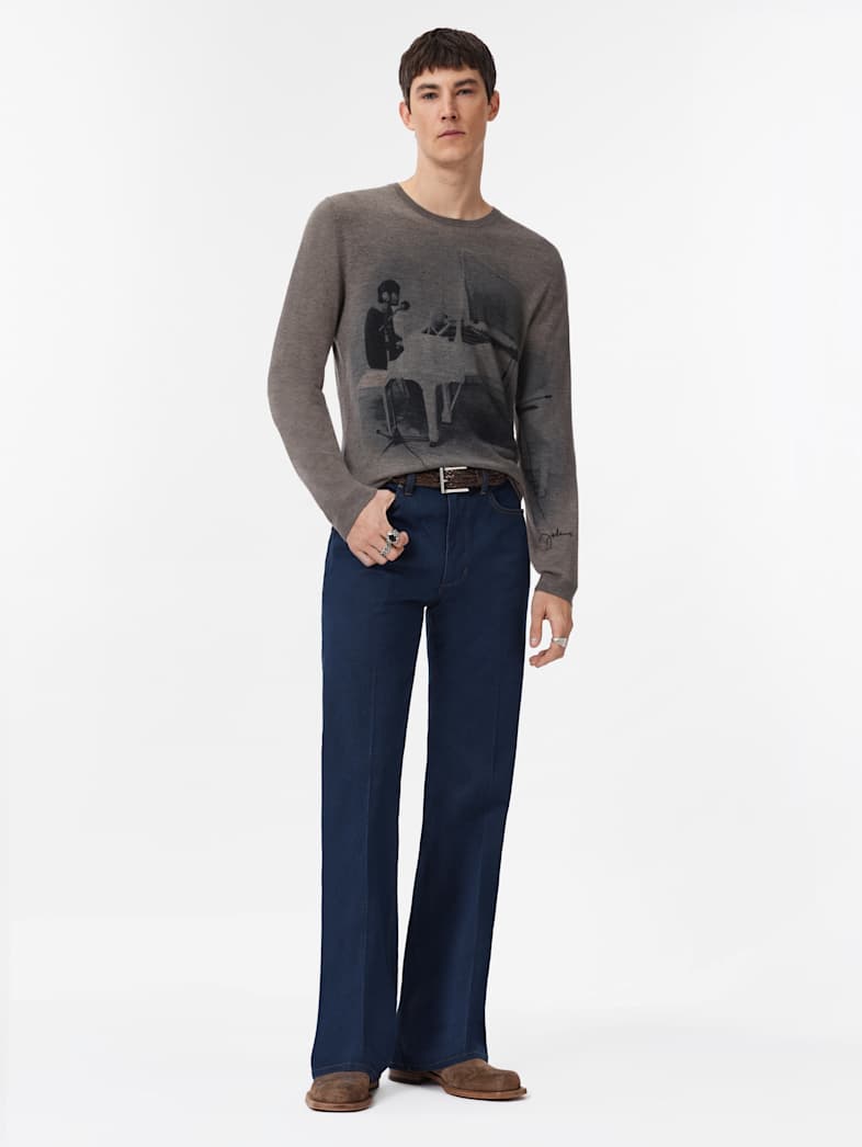 John Varvatos JOHN LENNON TITTENHURST CREWNECK SWEATER Clothing Tops Sweaters JOHN LENNON TITTENHURST CREWNECK SWEATER CELEDON