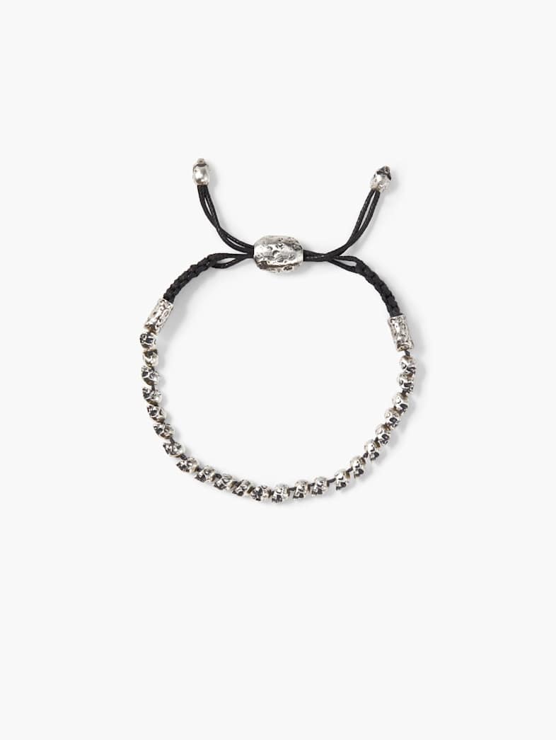 john varvatos BEADED SILVER SKULL BRACELET SILVER