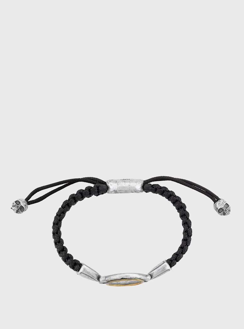 John Varvatos CORDED MERCURY COIN BRACELET SILVER