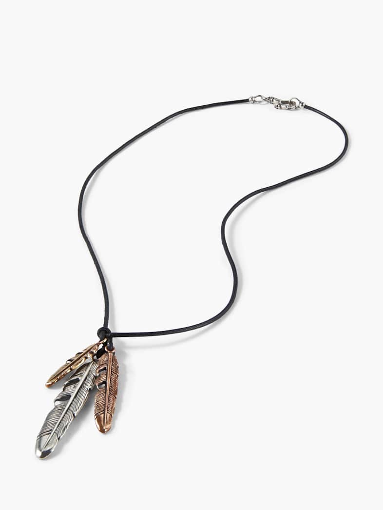 John Varvatos FEATHER PENDANT NECKLACE BLACK
