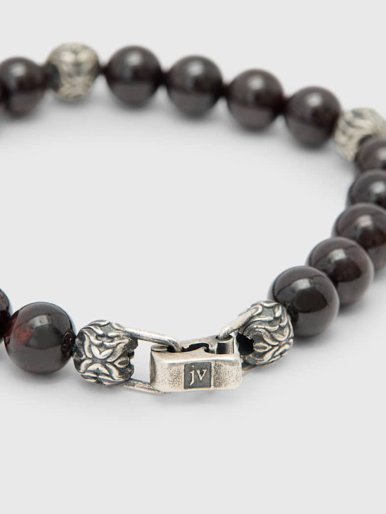 John Varvatos GARNET BEADED BRACELET NO COLOR