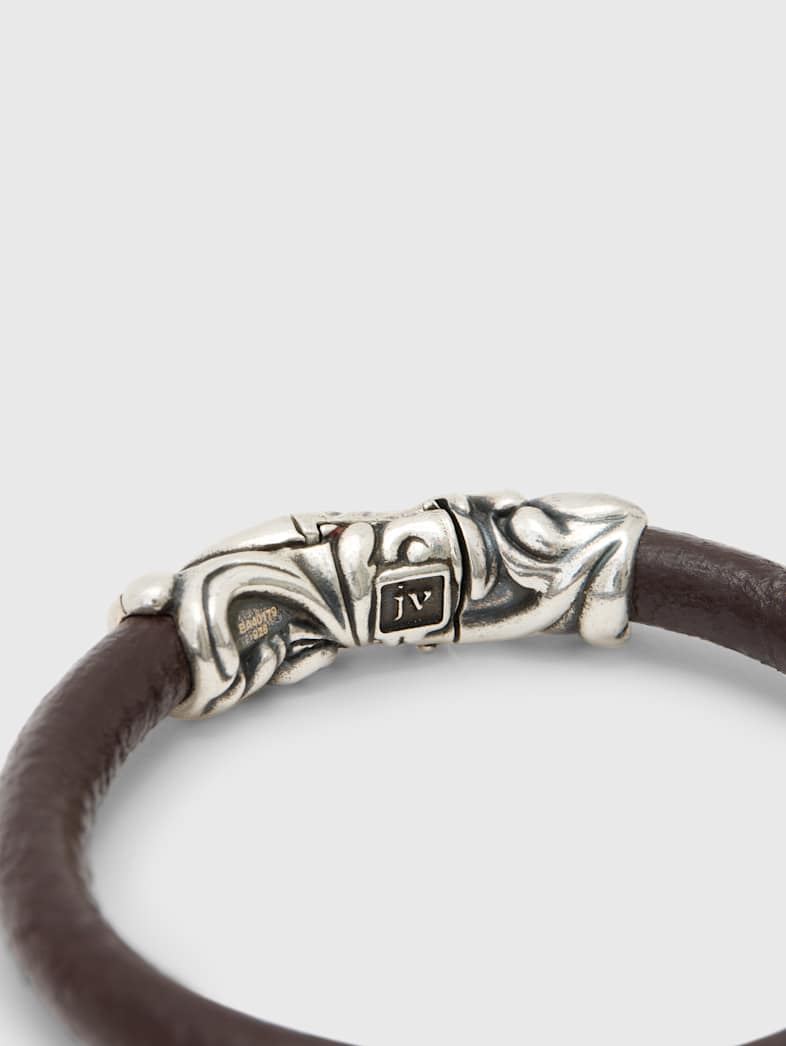 John Varvatos GOTHIC LEATHER BRACELET NO COLOR