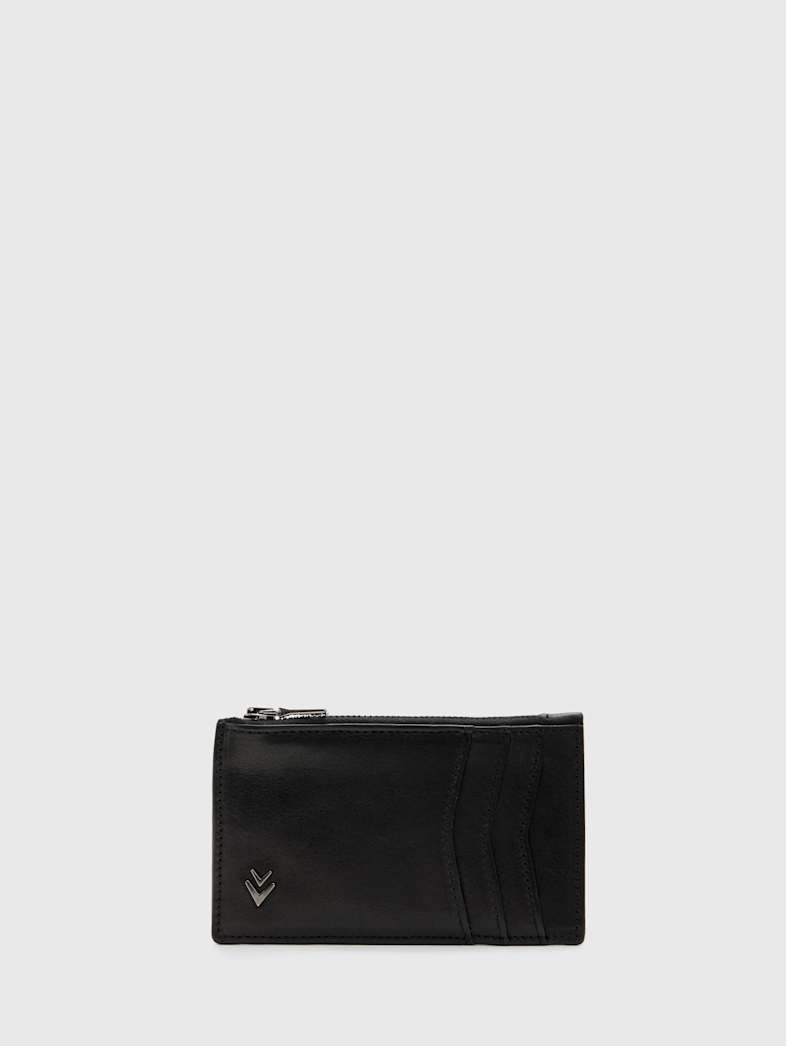 john varvatos LONG ZIP CARD CASE BLACK