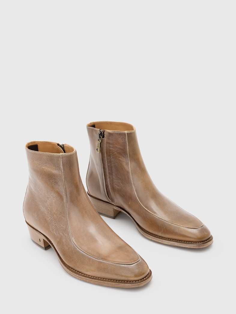 john varvatos LUDLOW ZIP BOOT MILK/TAN