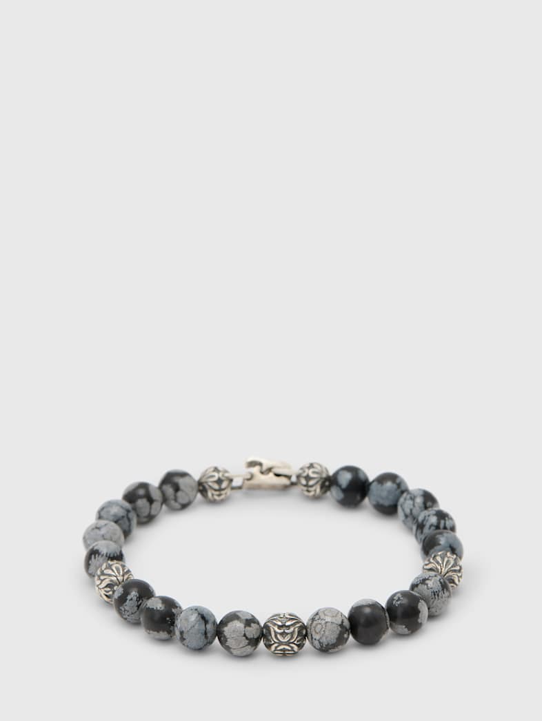 John Varvatos OBSIDIAN BEADED BRACELET NO COLOR