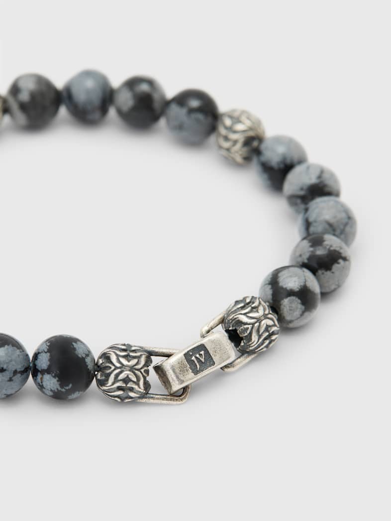 John Varvatos OBSIDIAN BEADED BRACELET NO COLOR