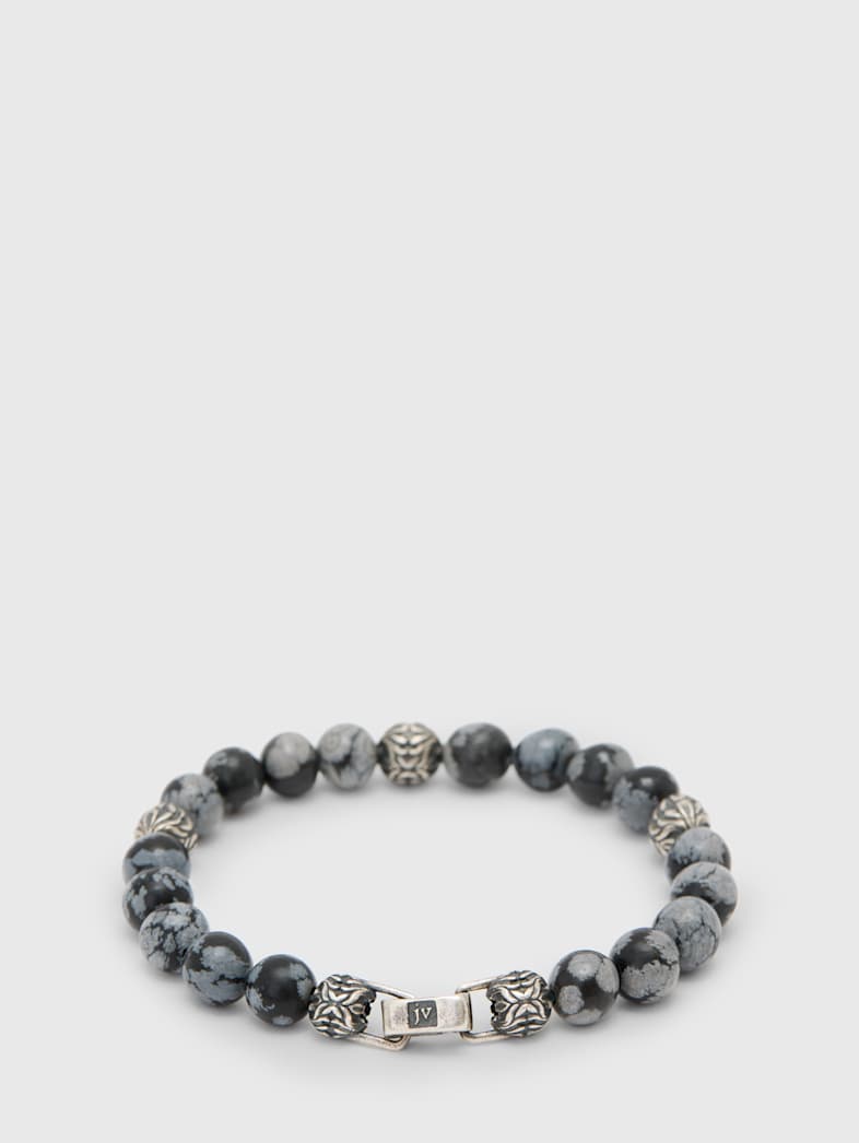 john varvatos OBSIDIAN BEADED BRACELET NO COLOR