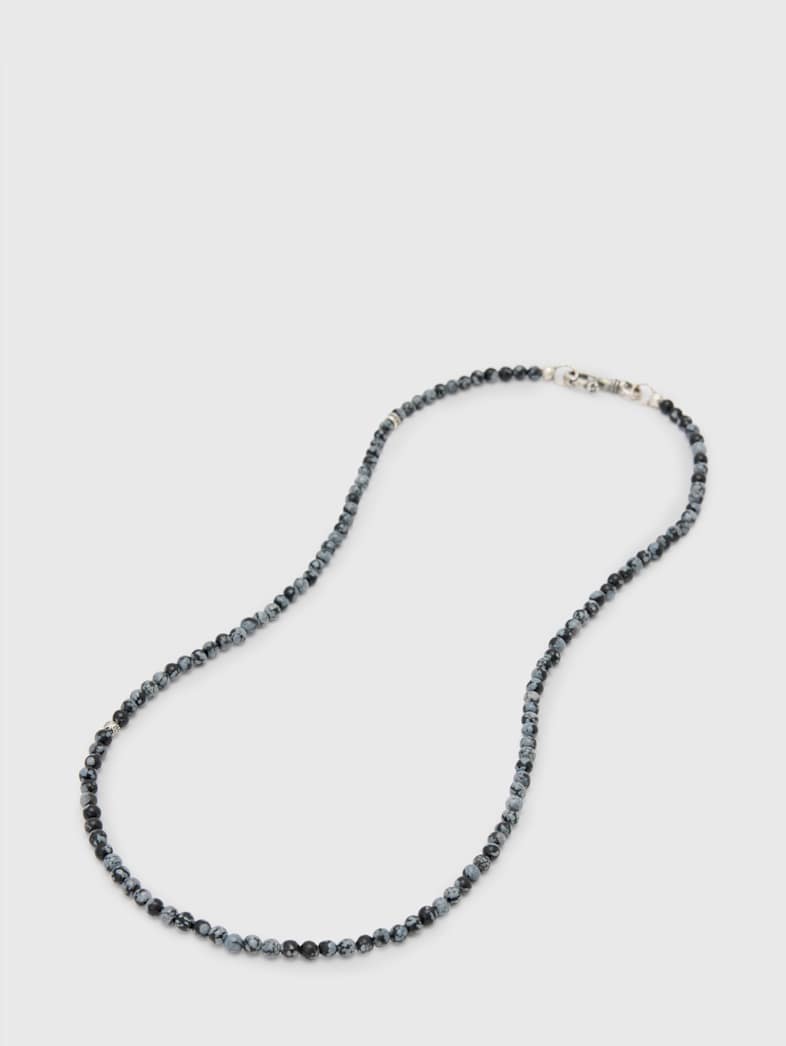 John Varvatos OBSIDIAN BEADED NECKLACE NO COLOR
