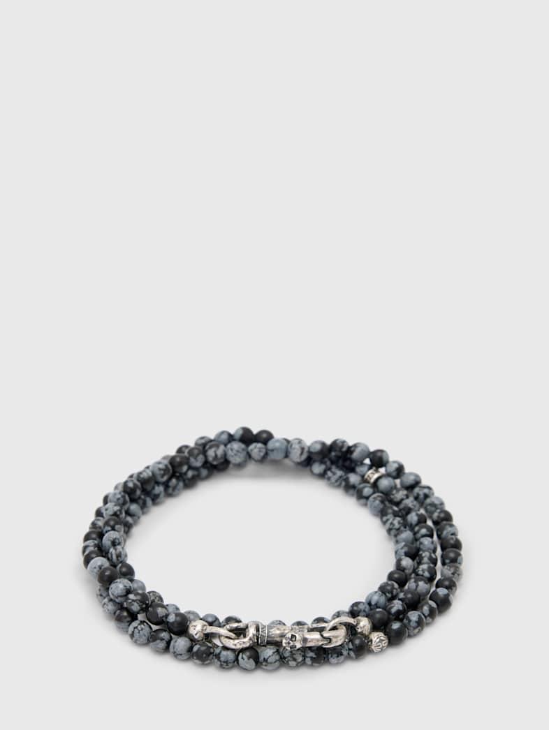 john varvatos OBSIDIAN BEADED NECKLACE NO COLOR