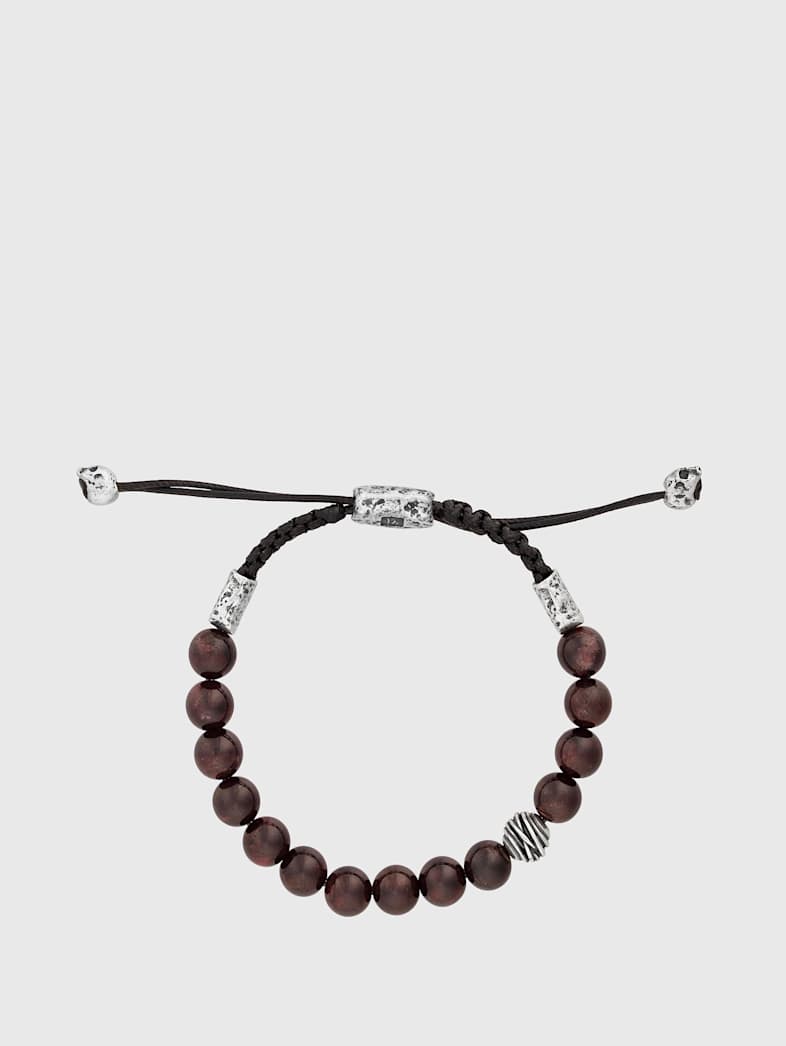 john varvatos SINGLE-STRAND BEADED BRACELET SILVER