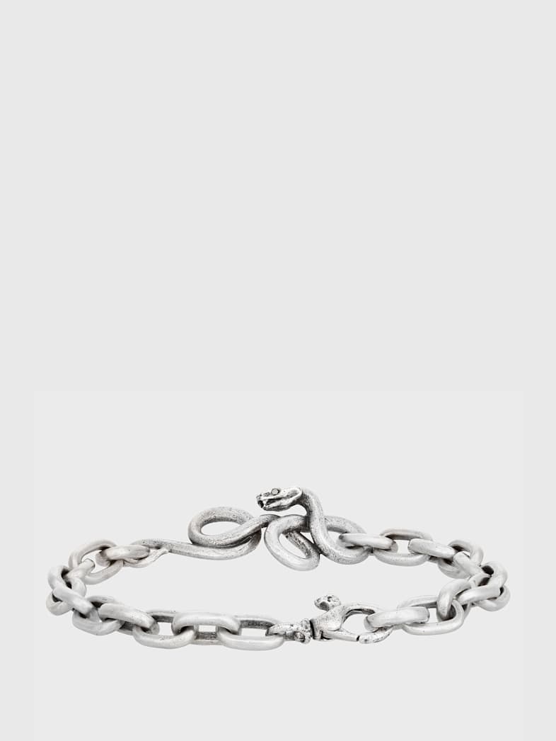 John Varvatos SNAKE LINK BRACELET SILVER