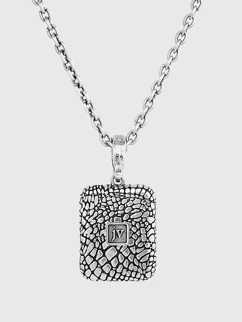 John Varvatos SNAKESKIN PENDANT NECKLACE BLACK