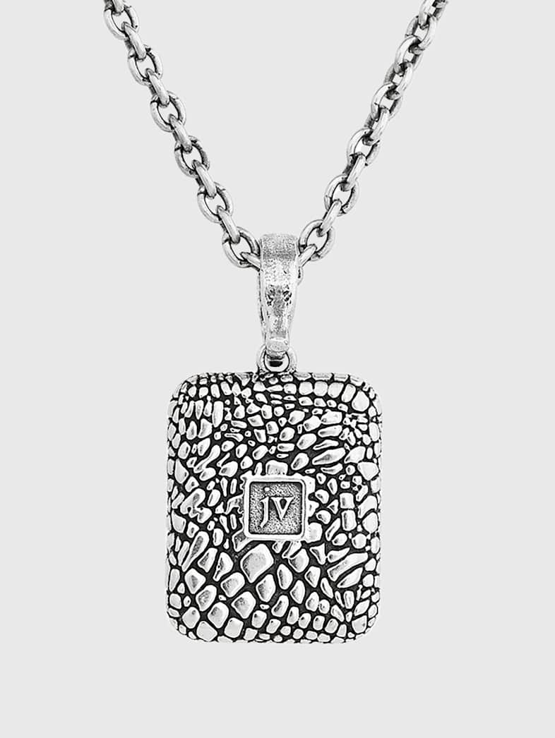 John Varvatos SNAKESKIN PENDANT NECKLACE BLACK