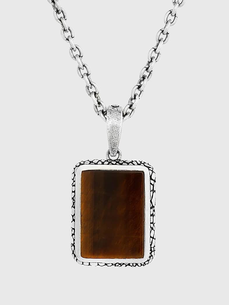 john varvatos SNAKESKIN PENDANT NECKLACE BLACK