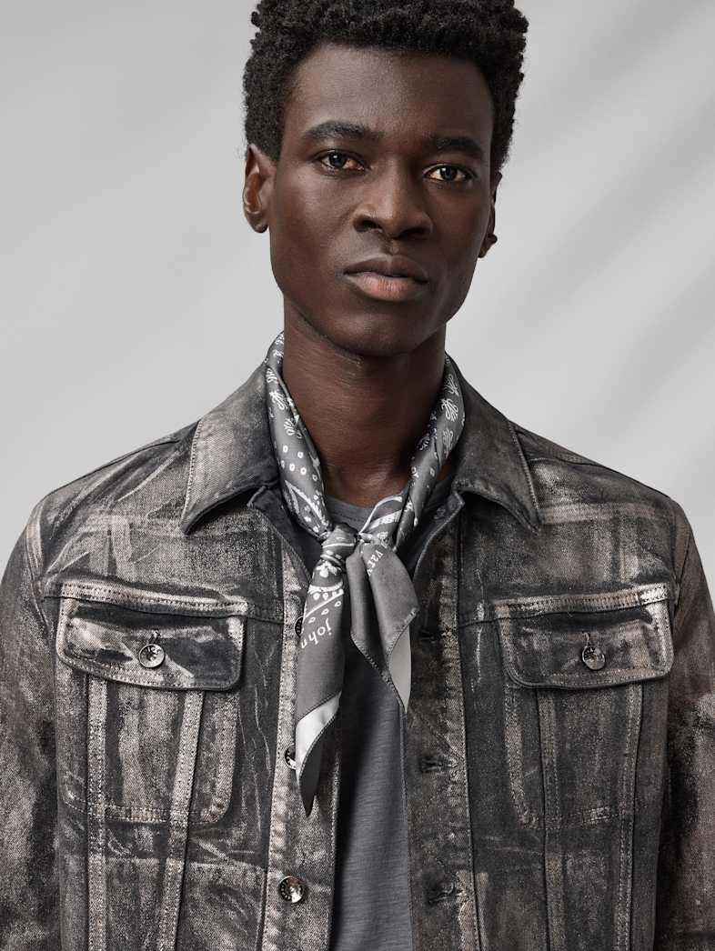 John Varvatos THEIA BANDANA DEEP CHARCOAL