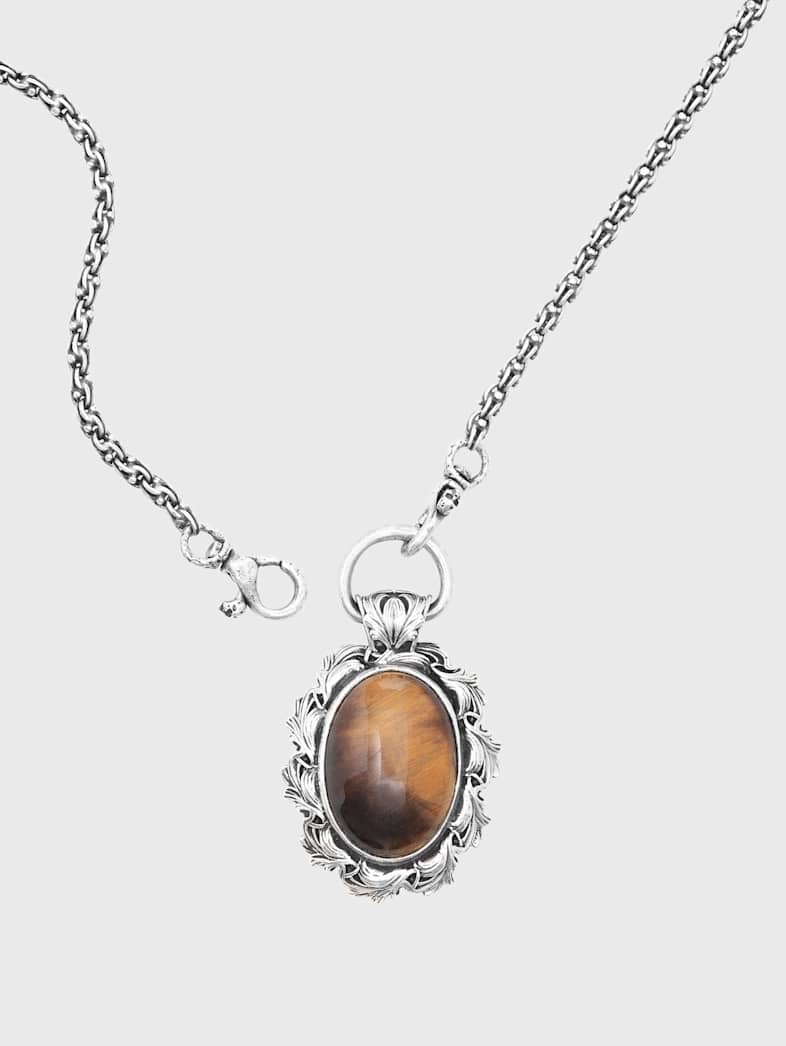 John Varvatos TIGERS EYE PENDANT NECKLACE NO COLOR