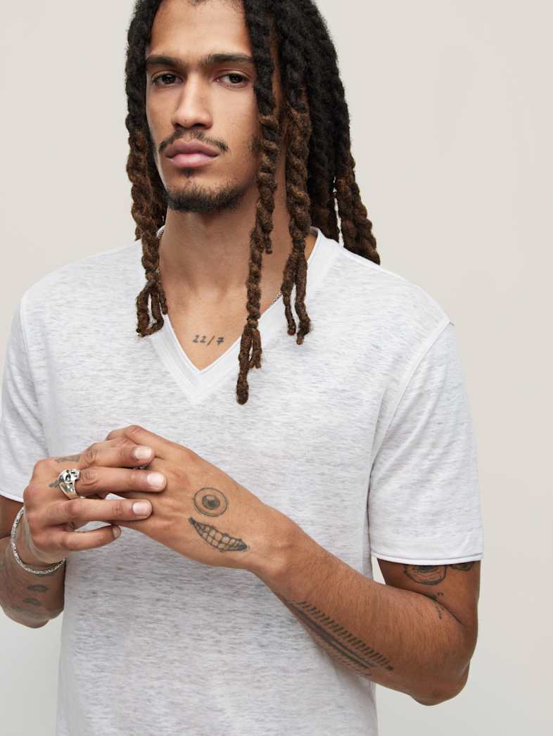 John Varvatos WOOSTER V-NECK WHITE