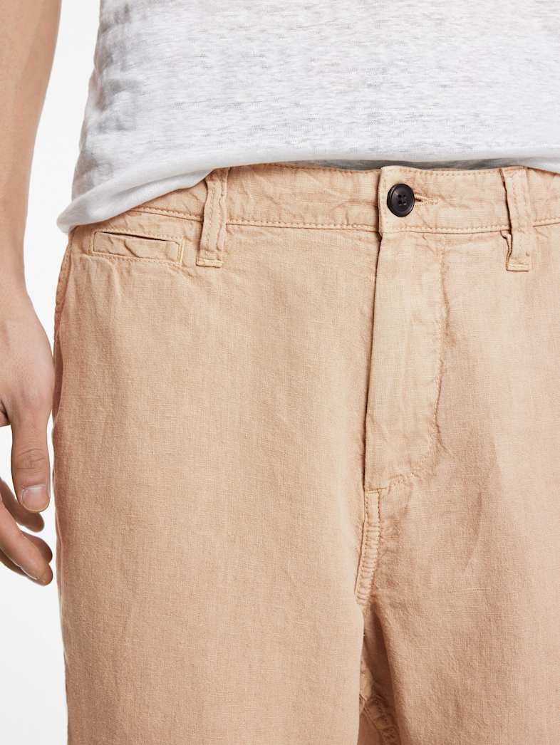 John Varvatos JOHNNY FLAT FRONT SHORTS Clothing Featured JV ESSENTIALS JOHNNY FLAT FRONT SHORTS KHAKI