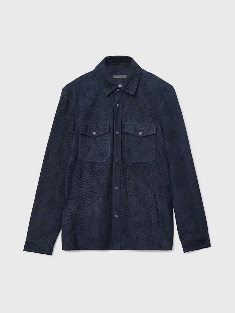 john varvatos JONAH SHIRT JACKET Leather All Leather Leather Jackets JONAH SHIRT JACKET NAVY