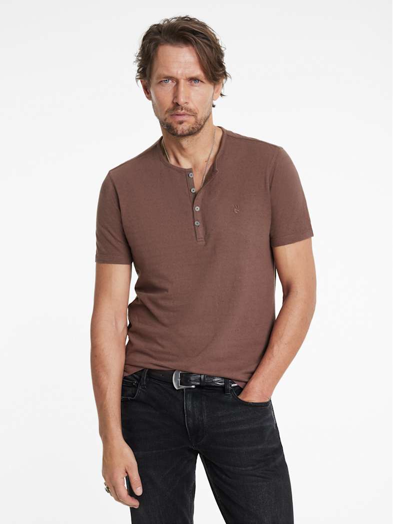 John Varvatos JORDAN HENLEY Outlet Outlet Tops JORDAN HENLEY MAUVEWOOD