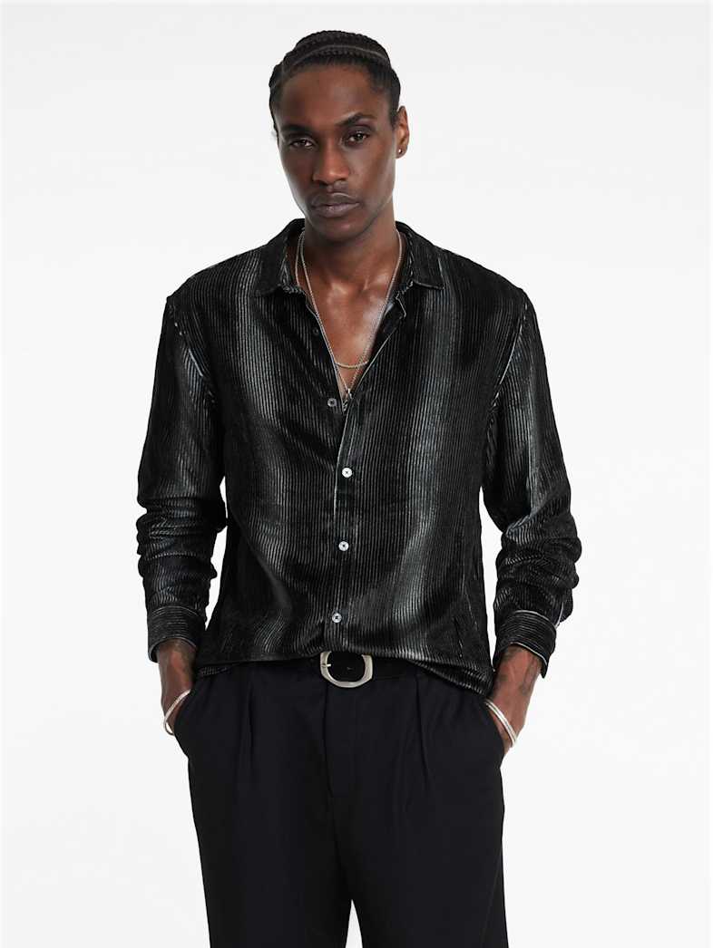 John Varvatos KINNEY SHIRT Outlet Outlet Tops KINNEY SHIRT SMOKED PEARL GREY