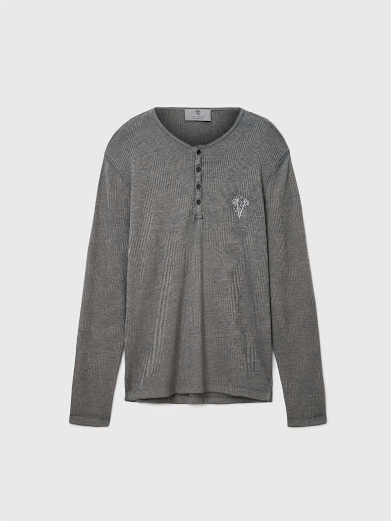 john varvatos KLAUS HENLEY Clothing Tops Henleys KLAUS HENLEY FLAT GREY john varvatos KLAUS HENLEY Clothing Tops Henleys KLAUS HENLEY FLAT GREY