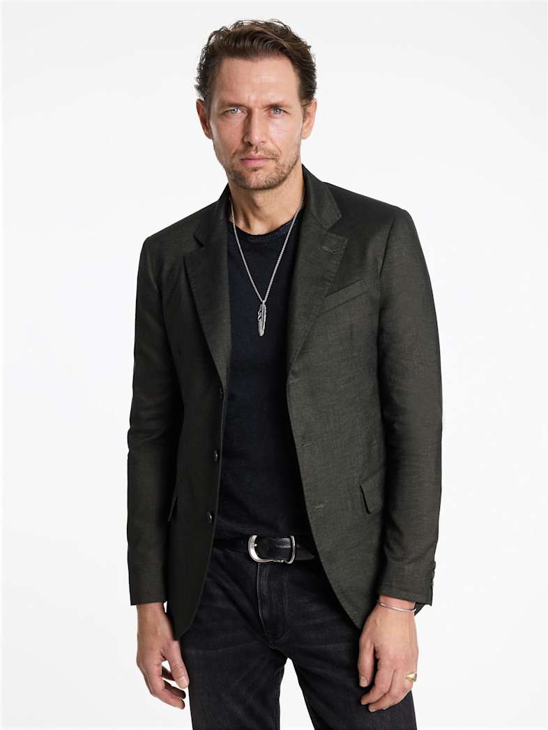 John Varvatos LAURENTON JACKET Outlet Outlet Leather & Outerwear LAURENTON JACKET KELP