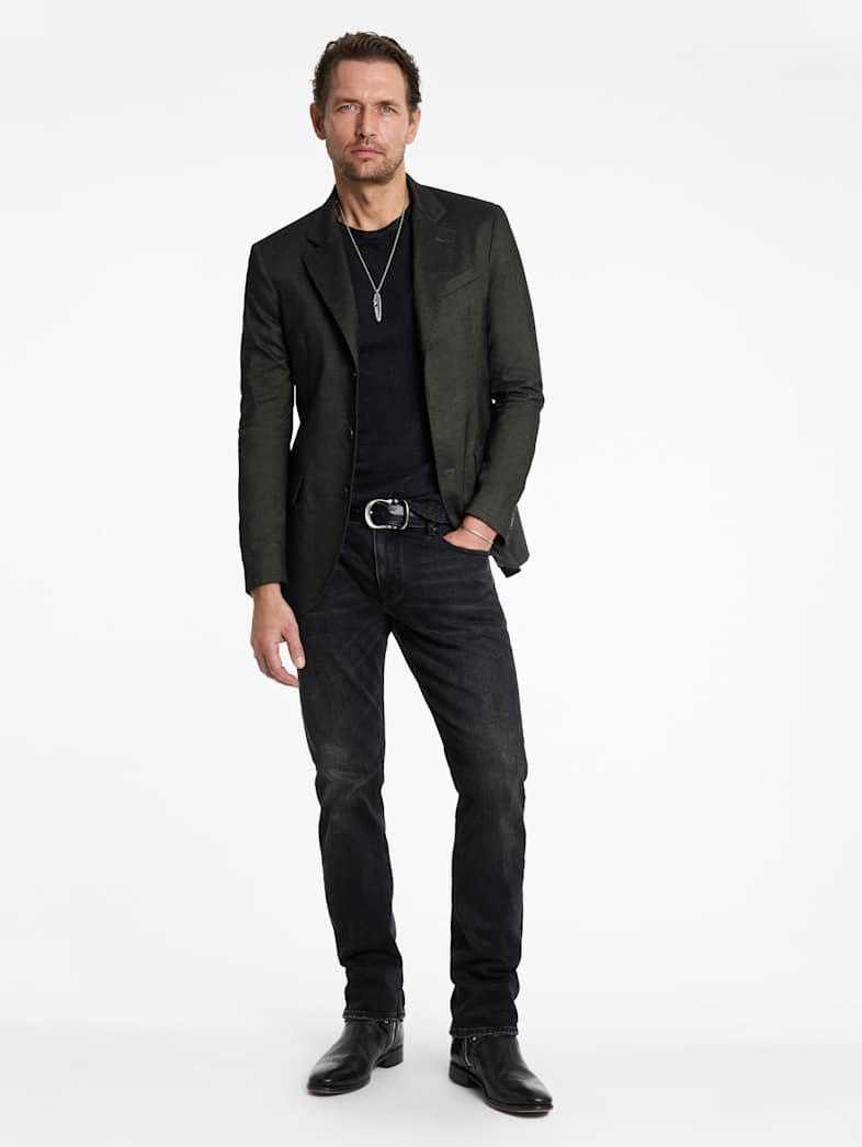 John Varvatos LAURENTON JACKET Outlet Outlet Leather & Outerwear LAURENTON JACKET KELP